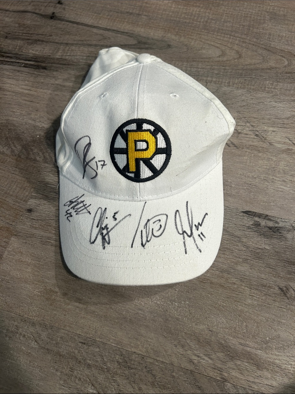 Providence Bruins Hat with 5 Signatures (I don't know who signed it)